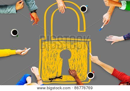 Password Privacy Log in Sucurity Lock Guard Concept