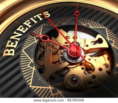 Benefits on Black-Golden Watch Face.