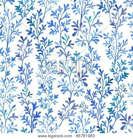 Watercolor Blue Flora.