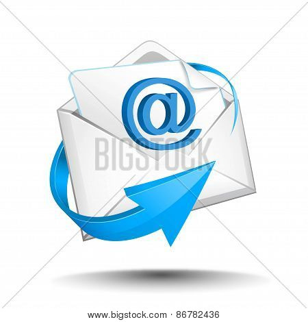 email with blue arrow
