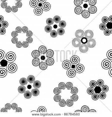 Flower Spiral Seamless Pattern