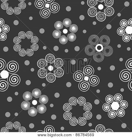 Flower Spiral Seamless Pattern