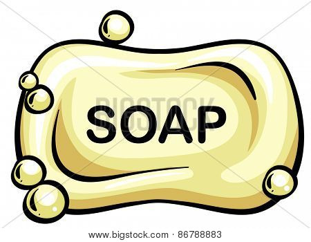 Close up bar of soap with bubbles