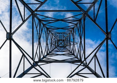 High Voltage Power Pole Texture Background.
