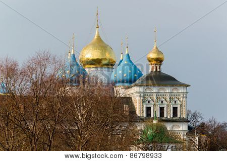 The great Trinity monastery in Sergiyev Posad near Moscow. Golden Ring of Russia