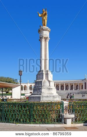 Sanctuary of Fatima, Portugal. Sacred Heart of Jesus Monument. Fatima is one of the most important pilgrimage locations for the Catholics in the world