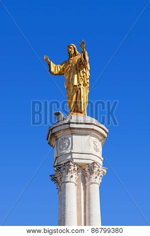 Sanctuary of Fatima, Portugal. Sacred Heart of Jesus Monument. Fatima is one of the most important pilgrimage locations for the Catholics in the world