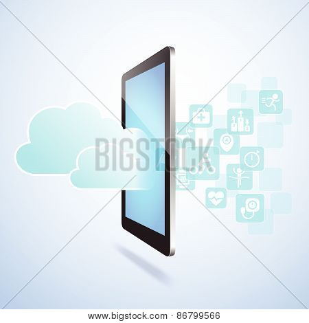 Health And Cloud Computing Concept