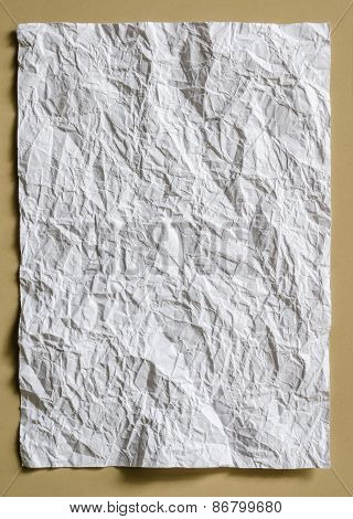 Wrinkled Paper Background On White Background
