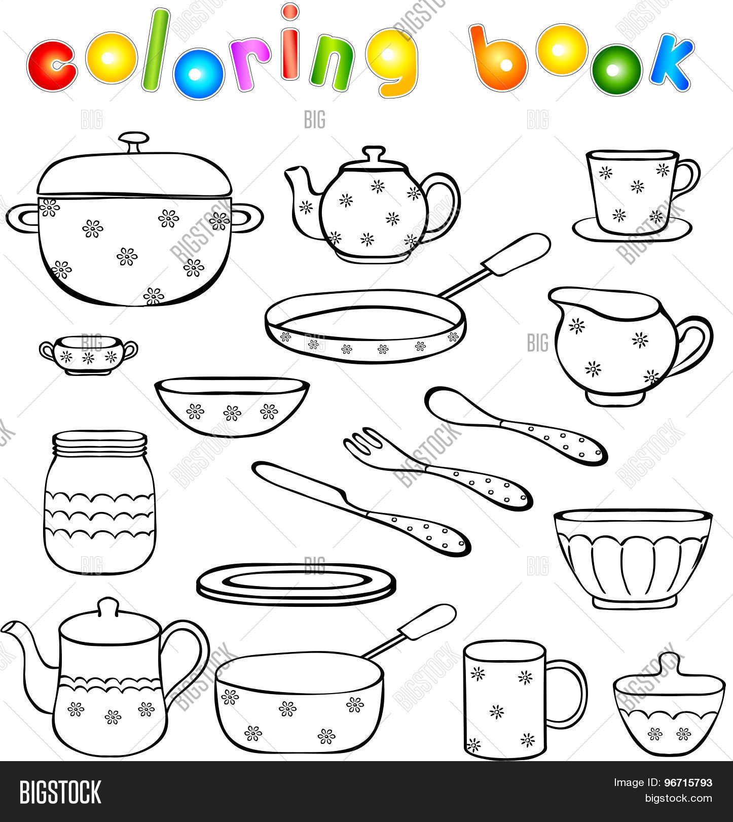 Tuperware Colouring In Tableware Kitchenware Image & Photo (Free Trial) | Bigstock