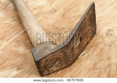 Old used adze