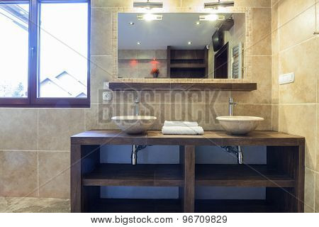 Washbasins In Modern Bathroom