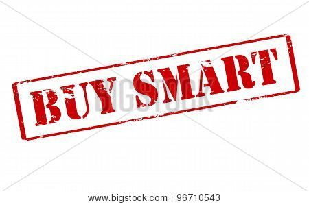 Rubber stamp with text buy smart inside vector illustration