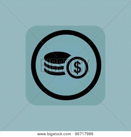 Pale blue dollar rouleau sign