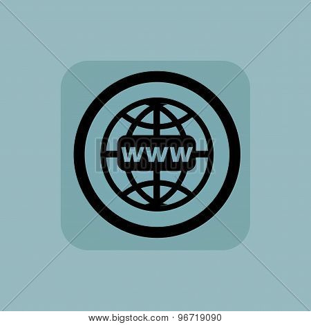 Pale blue global network sign