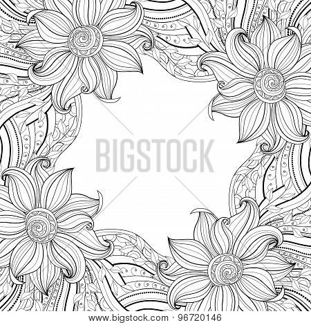 Vector Monochrome Floral Background