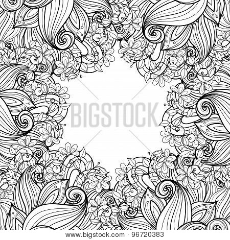 Vector Monochrome Floral Background