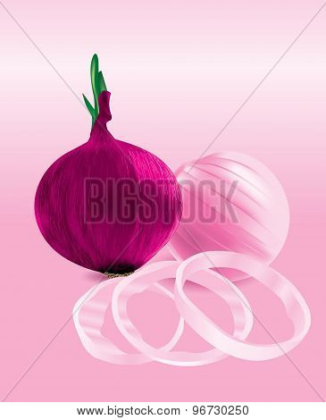 Red onions and chopped onion rings