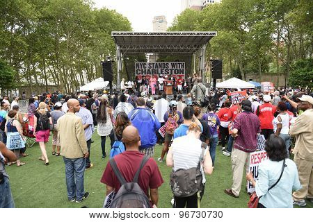 Rally in Cadman Plaza