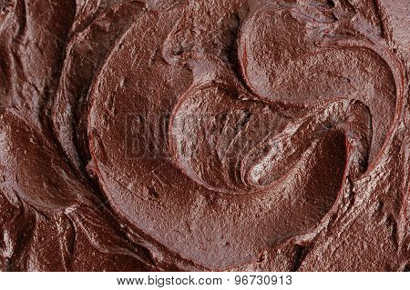 Yummy Homemade Bitter Chocolate Ganache Closeup