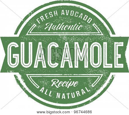 Authentic Guacamole Menu Stamp