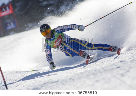SOELDEN, AUSTRIA Oct 25 2009 OLSSON Matts (AUT) competing in the mens giant slalom race at the Rettenbach Glacier.