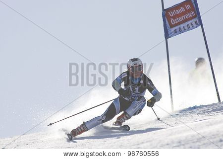 SOELDEN, AUSTRIA Oct 24 2009 LOESETH Mona (NOR)  competing in the womens giant slalom race at the Rettenbach Glacier.