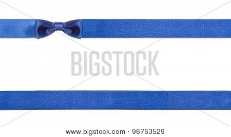Blue Satin Bows And Ribbons Isolated - Set 17