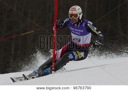 GARMISCH PARTENKIRCHEN, GERMANY. Feb 19 2011: Nolan Kasper (USA)  competing in the mens  slalom race , at the 2011 Alpine skiing World Championships
