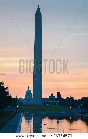 Washington DC - National Mall as seen from the pillars of Lincoln Memorial