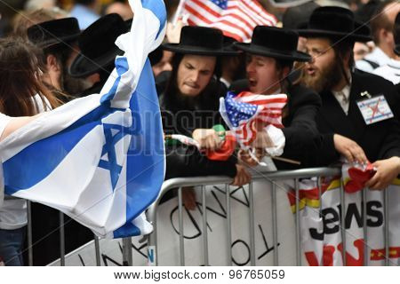 Flag battle in Times Square