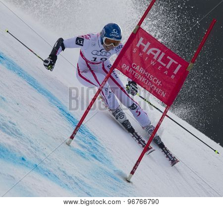 GARMISCH PARTENKIRCHEN, GERMANY. Feb 17 2011: SCHILD Marlies (AUT) competing in the women's giant slalom  race  at the 2011 Alpine skiing World Championships