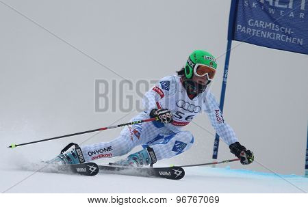 GARMISCH PARTENKIRCHEN, GERMANY. Feb 17 2011: BUEHLER Anna-Laura (LIE) competing in the women's giant slalom  race  at the 2011 Alpine skiing World Championships