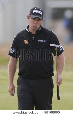 ST ANDREWS, SCOTLAND. July 18 2010: Lee WESTWOOD from England in action during the final round of The Open Championship   played on The Royal and Ancient Old Course