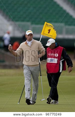 ST ANDREWS, SCOTLAND. July 18 2010: Marcel SIEM from Germany in action during the final round of The Open Championship   played on The Royal and Ancient Old Course
