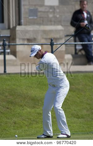 ST ANDREWS, SCOTLAND. July 17 2010: Fredrik ANDERSSON HED from Sweden in action during the third round of The Open Championship   played on The Royal and Ancient Old Course