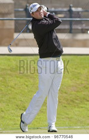 ST ANDREWS, SCOTLAND. July 17 2010: Marc LEISHMAN from Australia in action during the third round of The Open Championship   played on The Royal and Ancient Old Course