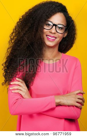 Happy Smiling African American Woman.
