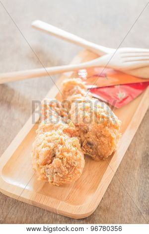 Fast Food With Fried Chicken On A Plate