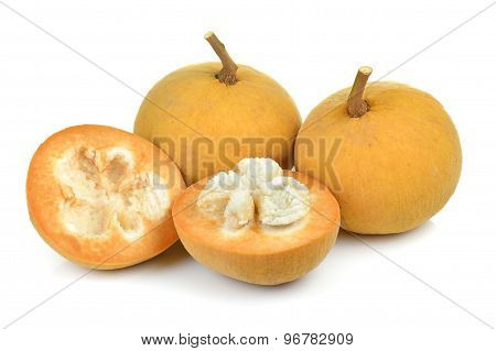 Santol Fruit Isolated On White Background