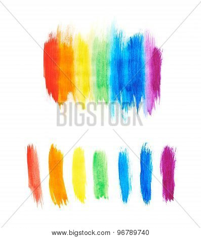 Rainbow gradient made with paint strokes