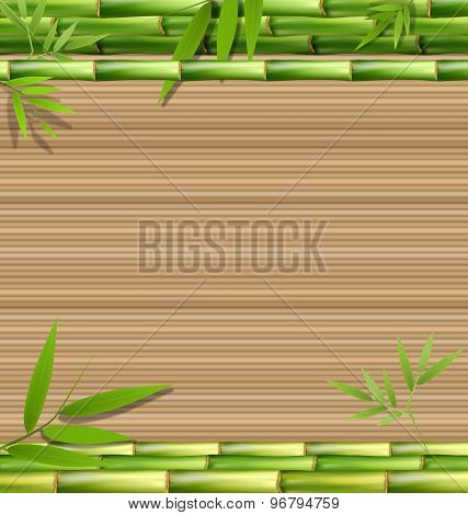 Green Bamboo Grass On Brown