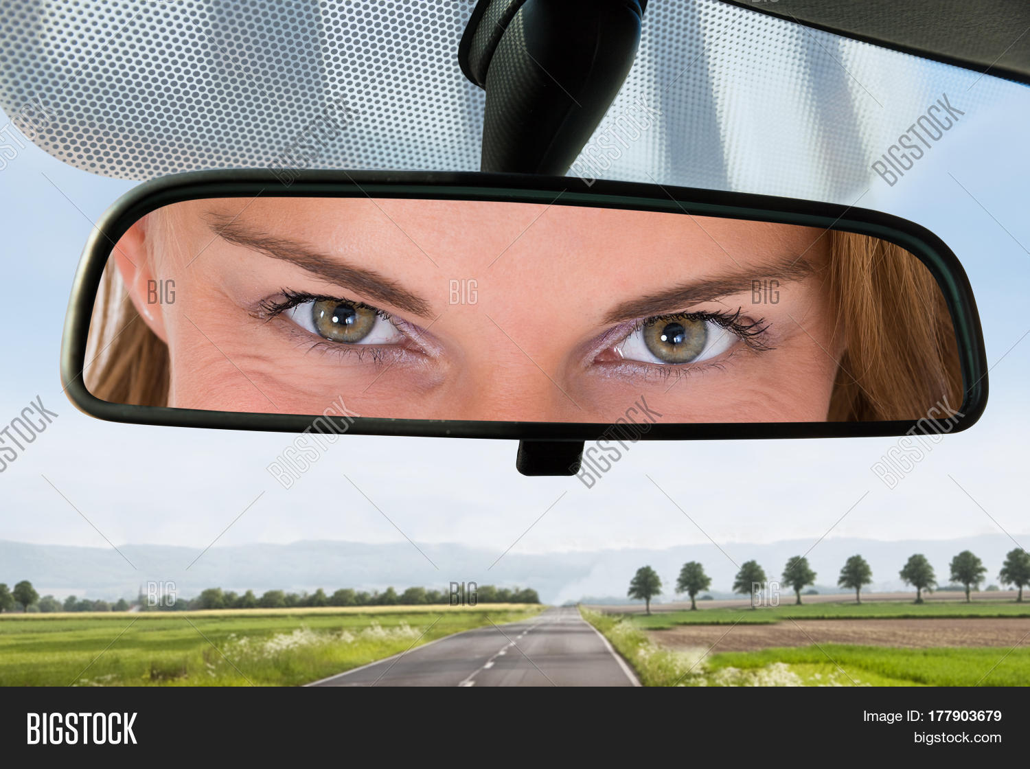 Eyes In Rearview Mirror