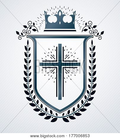 Heraldic sign element heraldry emblem insignia sign vector.