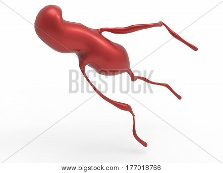 3d illustration of bacteria. white background isolated. icon for game web.