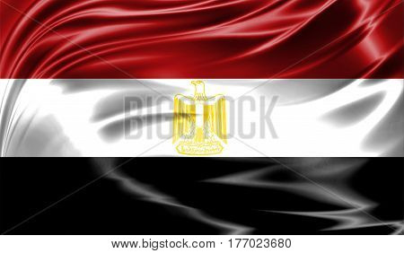 Grunge Colorful Background, Flag Of Egypt.