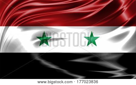 Grunge Colorful Background, Flag Of Syria.