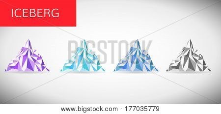 ice berg vector illustration . Snow mountain pick low pole