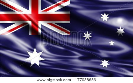 Grunge Colorful Background, Flag Of Australia.