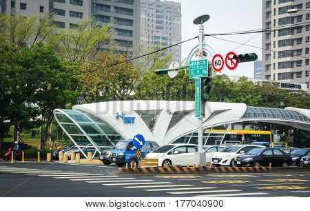 Brt Station At Downtown In Taichung, Taiwan
